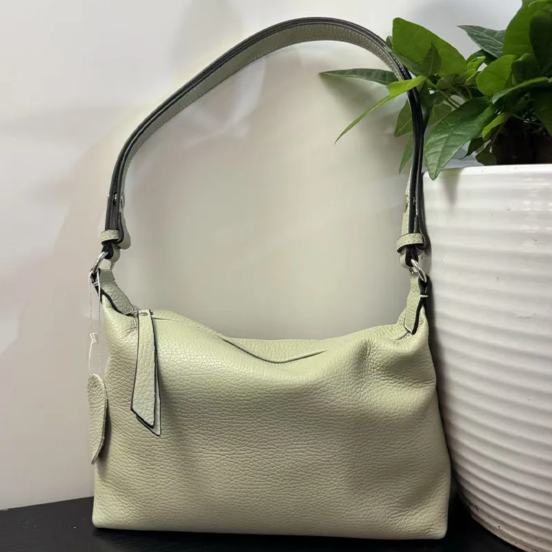 

Women's Genuine Leather Underarm Shoulder Bag - 2025 New Solid Color Minimalism, Soft Texture, Multi-Way Use for Daily Commute