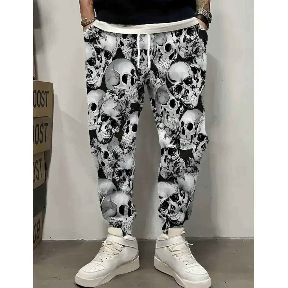 

2026 new men's casual pants 3D guitar print jogging pants 100% polyester light stretch rope with pocket sweatpants