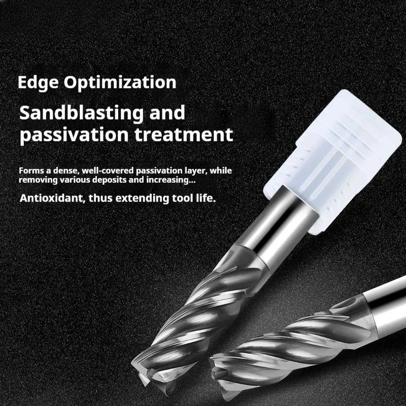 4 Flutes CNC Bullnose End Mill HRC70 Tungsten Carbide Cutter for Stainless Steel Metal Machining