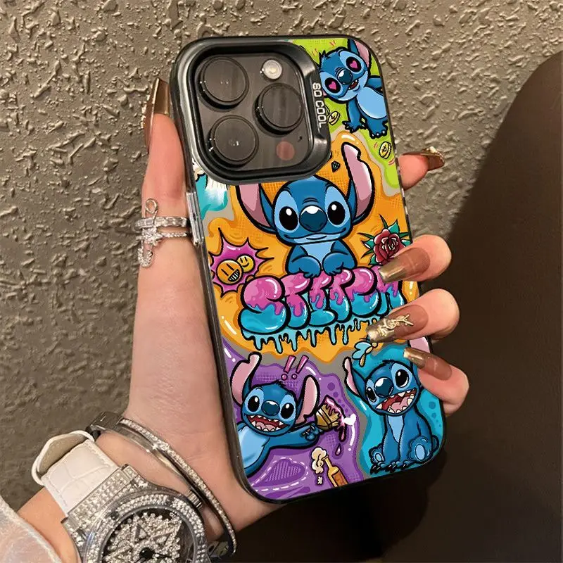 Disney Stitch Graffiti Cartoon Phone Case For iPhone 11 12 13 14 15 Pro Max 7 8 Plus X XR XS MAX Mini lovely Anti Fall Cases