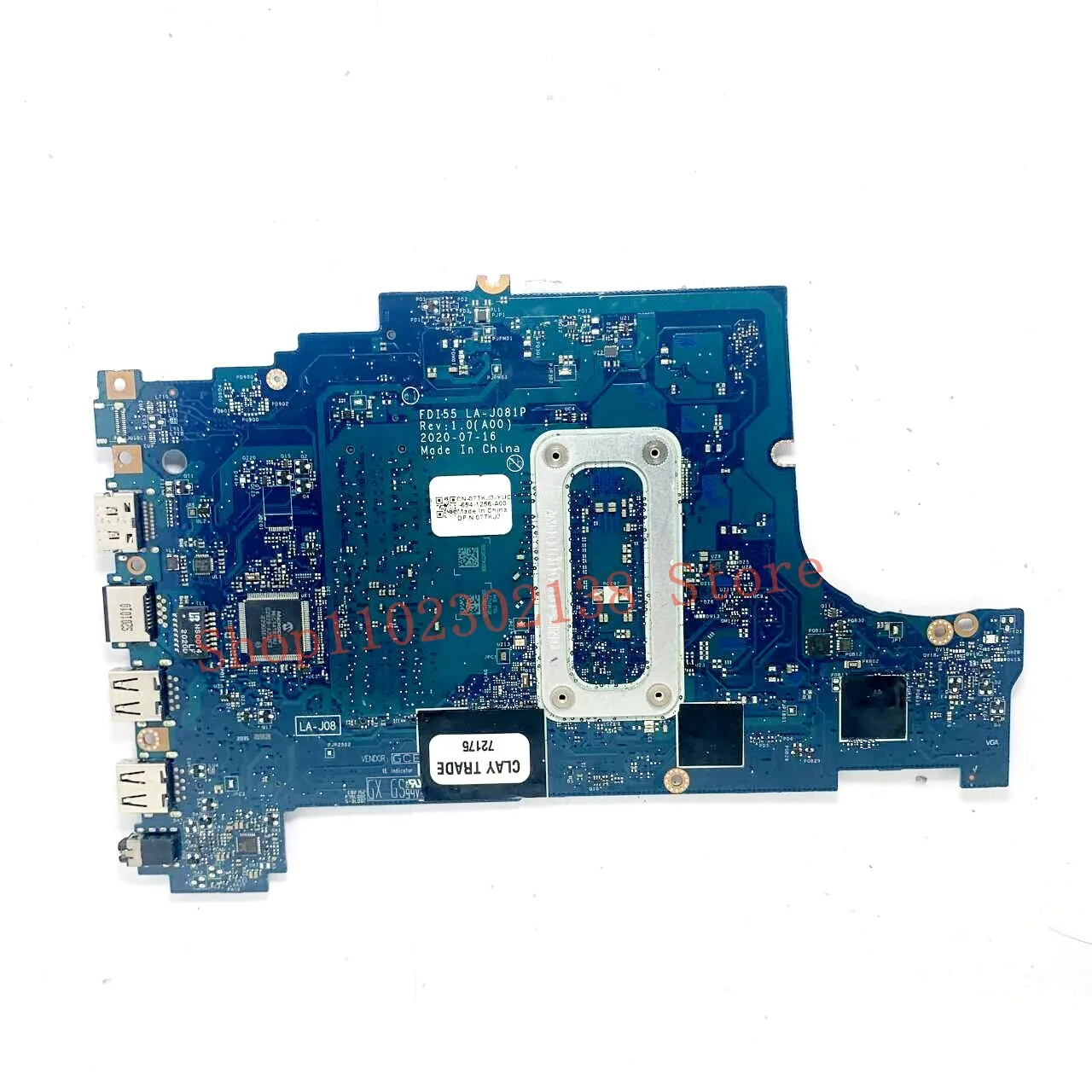 07TKJ3 CN-07TKJ3 047MF0 CN-047MF0 FDI55 LA-J081P With I3-1005G1/I5-1035G1 CPU Laptop Motherboard For DELL 5593 100% Full Test OK