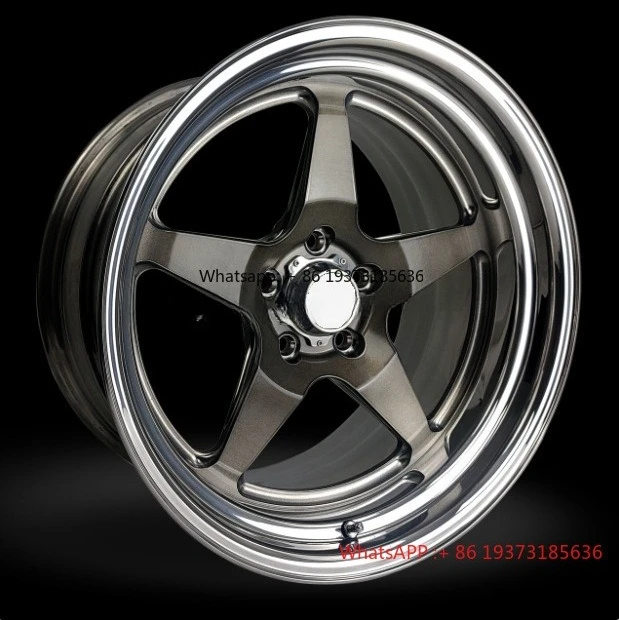 

Hot Sale 2-Piece Matte Gunmetal Face with Polished Rim Forged Wheel Five Spoke Design for 2025 Audi A4/A5/A6/RS3/RS4/RS6