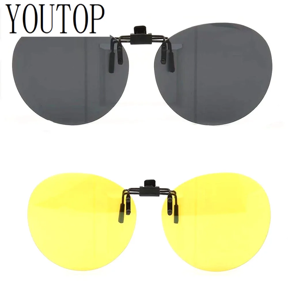 Lunettes de soleil polarisées rondes à clipser pour hommes et femmes, lunettes de soleil ovales à la mode, UV400, verres à clipser pour la conduite, la pêche et la vision nocturne