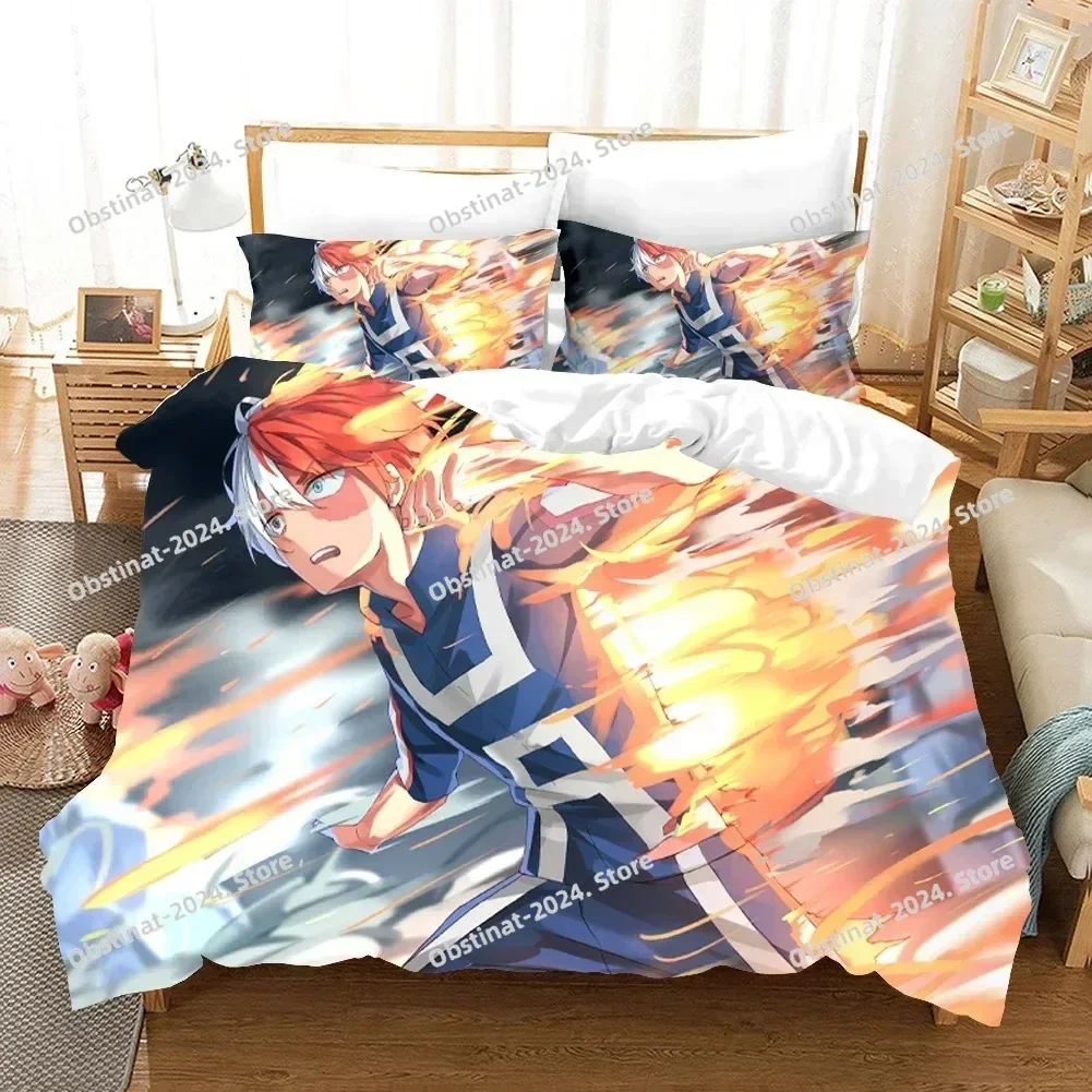 

Anime 3D My Hero Academia Bedding Set Printed Bed Set With Pillowcase Bed Duvet Cover Soft Single Double Queen Super King Size