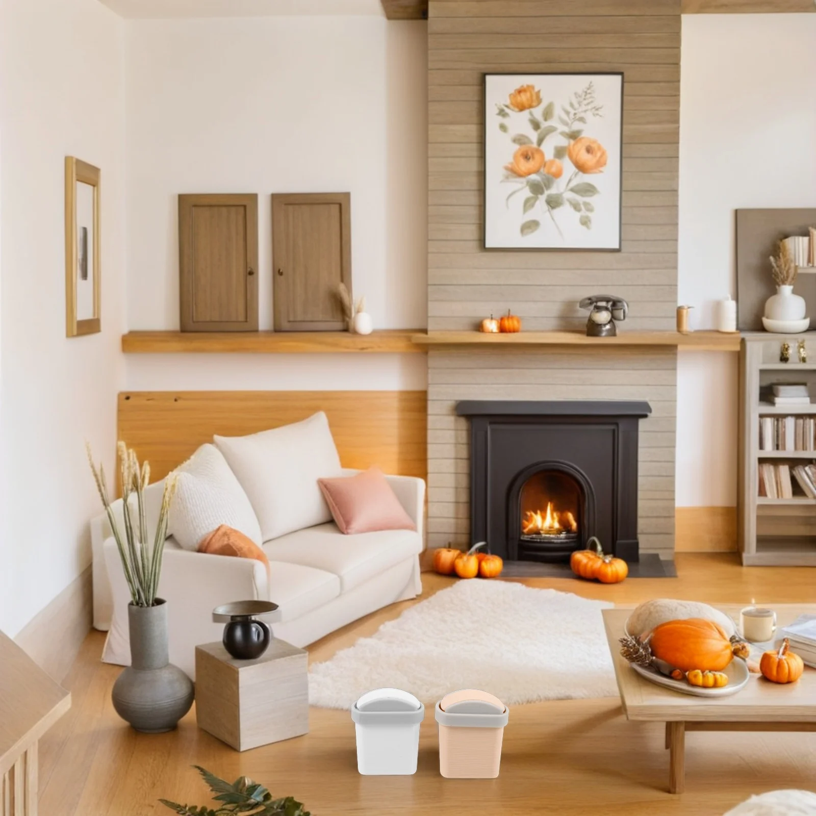 2 pçs mini lata de lixo tampa balanço plástico leve escala 1:12 casa de bonecas móveis em miniatura pequena cesta de lixo decoração