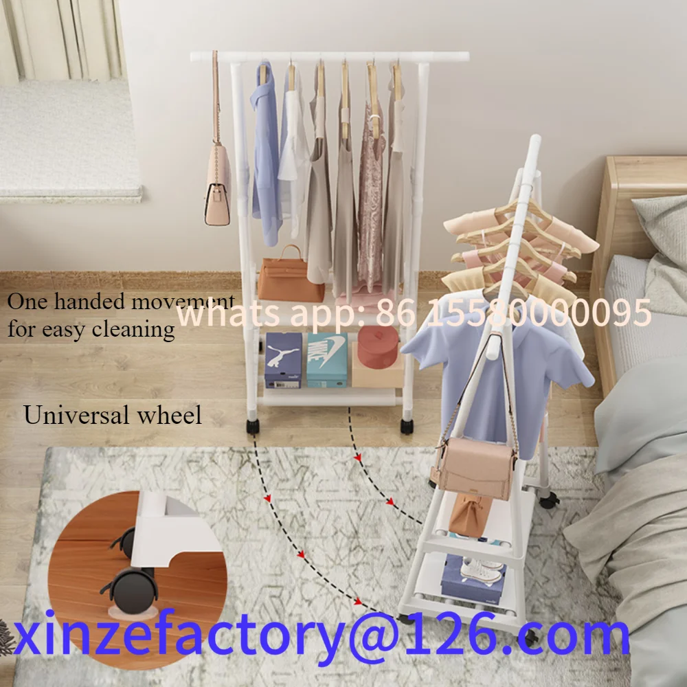 Perchero personalizable, perchero móvil triangular para ropa, soporte de suelo