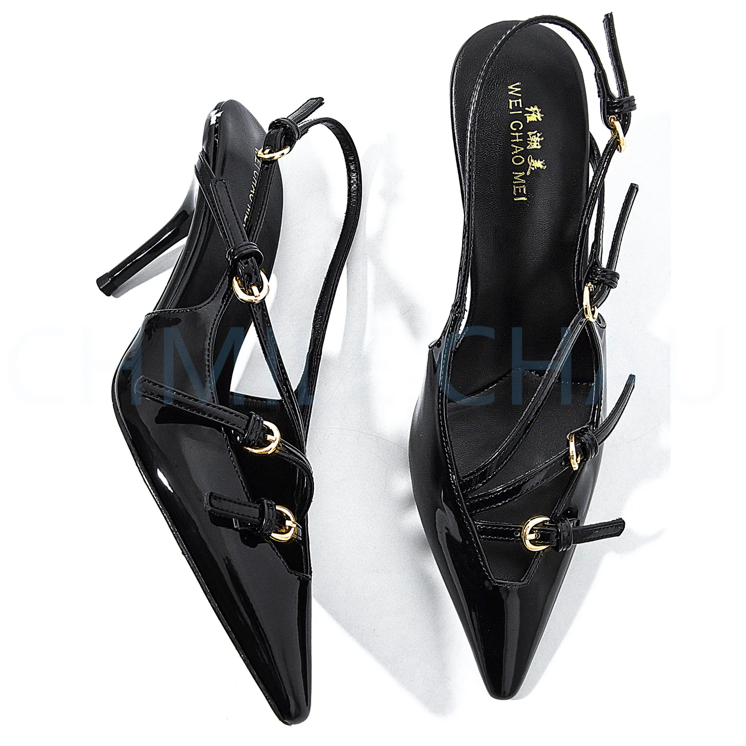 

【Measure your feet length before order】Strappy Elegant Luxury Designer Women Sandal High Heel Slingback Evening Shoes 58-CHC-33