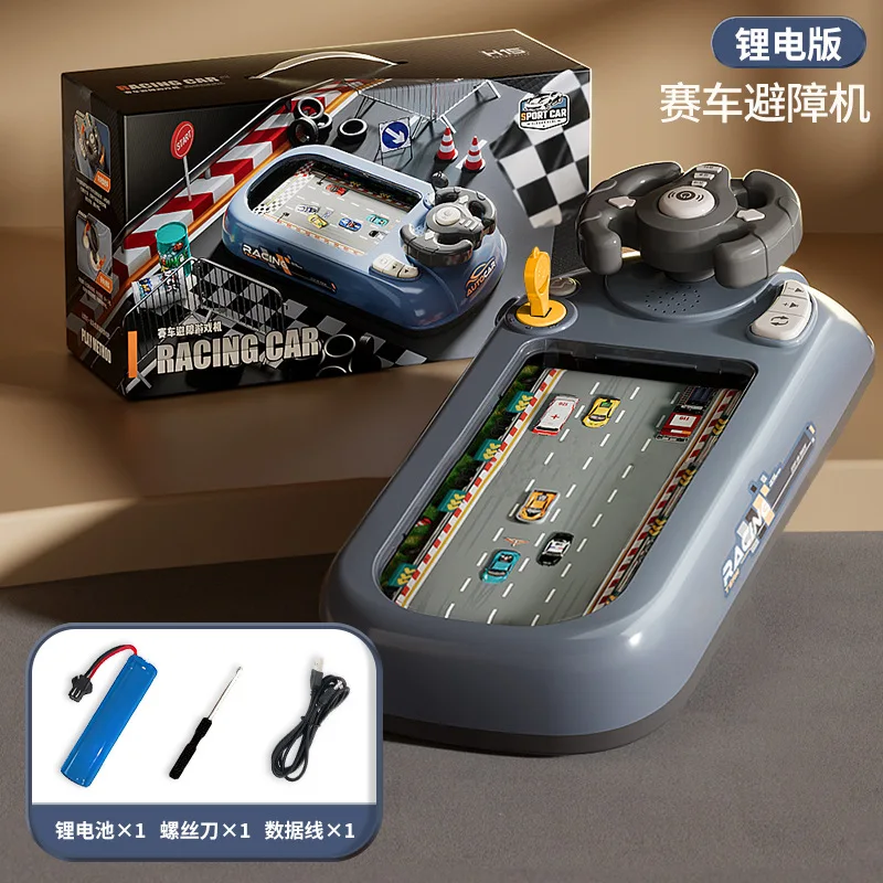 2024 New Children's Steering Wheel Driving Toys Dodge Vehicle Electronic Simulation Racing Adventure Game Console Birthday Gift 