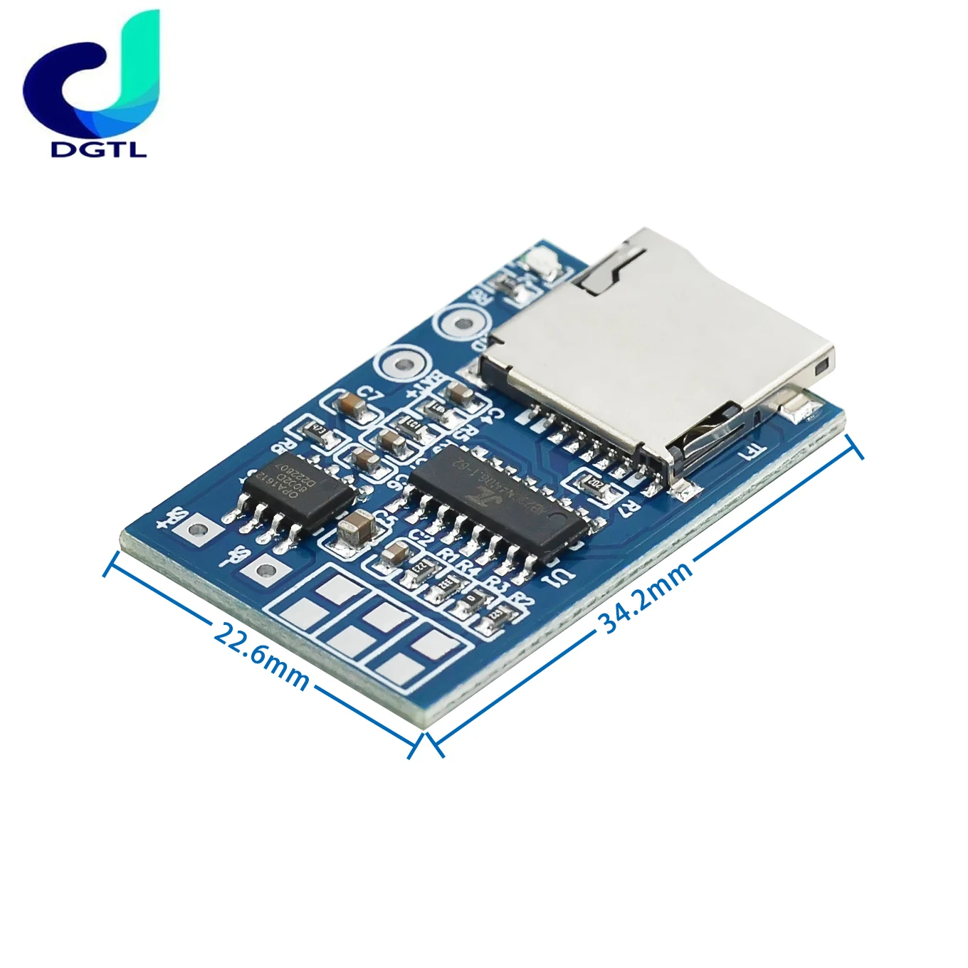 TF card MP3 decoder board with 2W power decoding module 3.7-5V mixed mono playback with memory