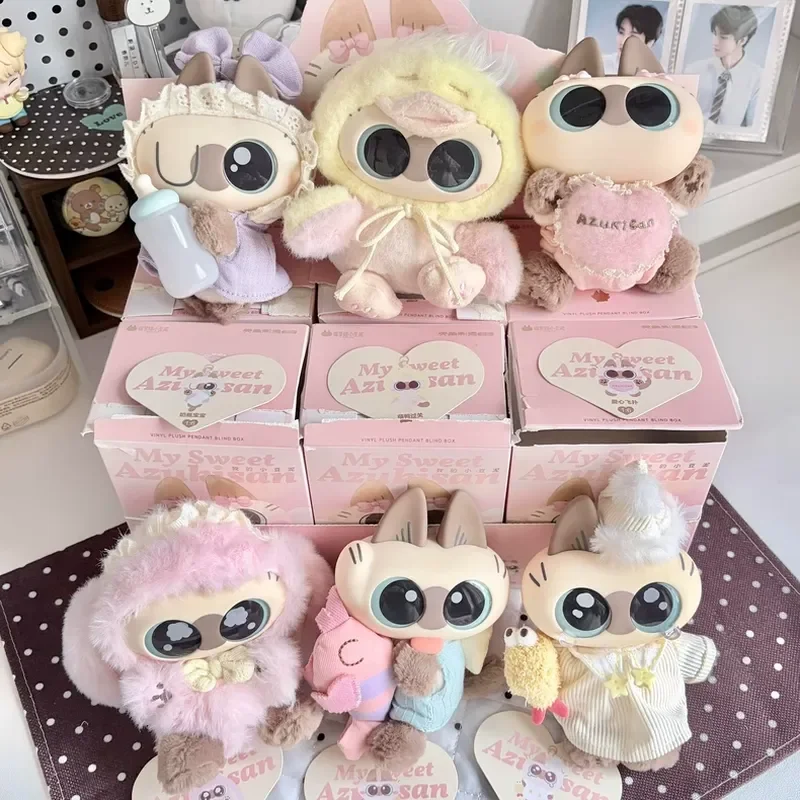 Azukisan My Sweet Azukisan Siamese Cat Vinyl Plush Pendant Blind Box Cute Cartoon Collectible Ornament Anime Peripheral Gift
