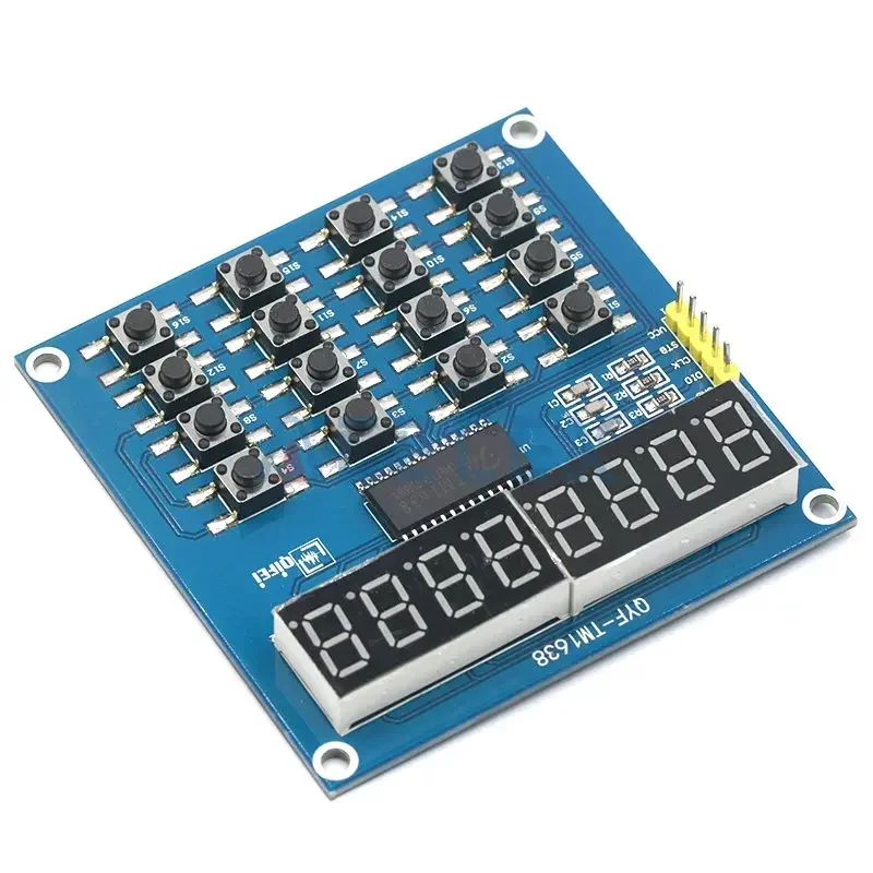 TM1638 LED Display 8-Bit Digital Tube Module 3-Wire 16 Keys 8 Bits Keyboard Scan And KEY LED Display Module For Arduino DIY Kit