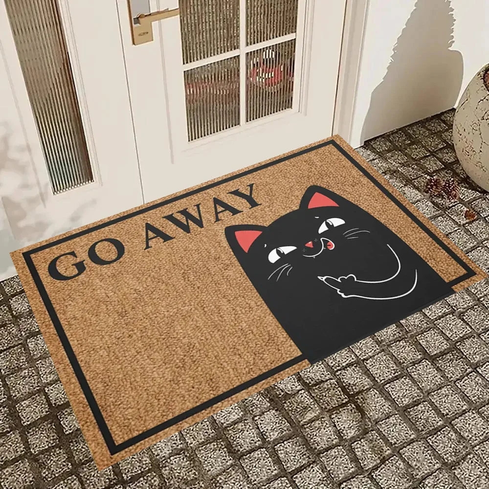 VIKAMA American Trend Middle Finger Kitten Carpet Home Entry Door Mat Sofa Coffee Table Window Floor Mat Home Decoration Outdoor