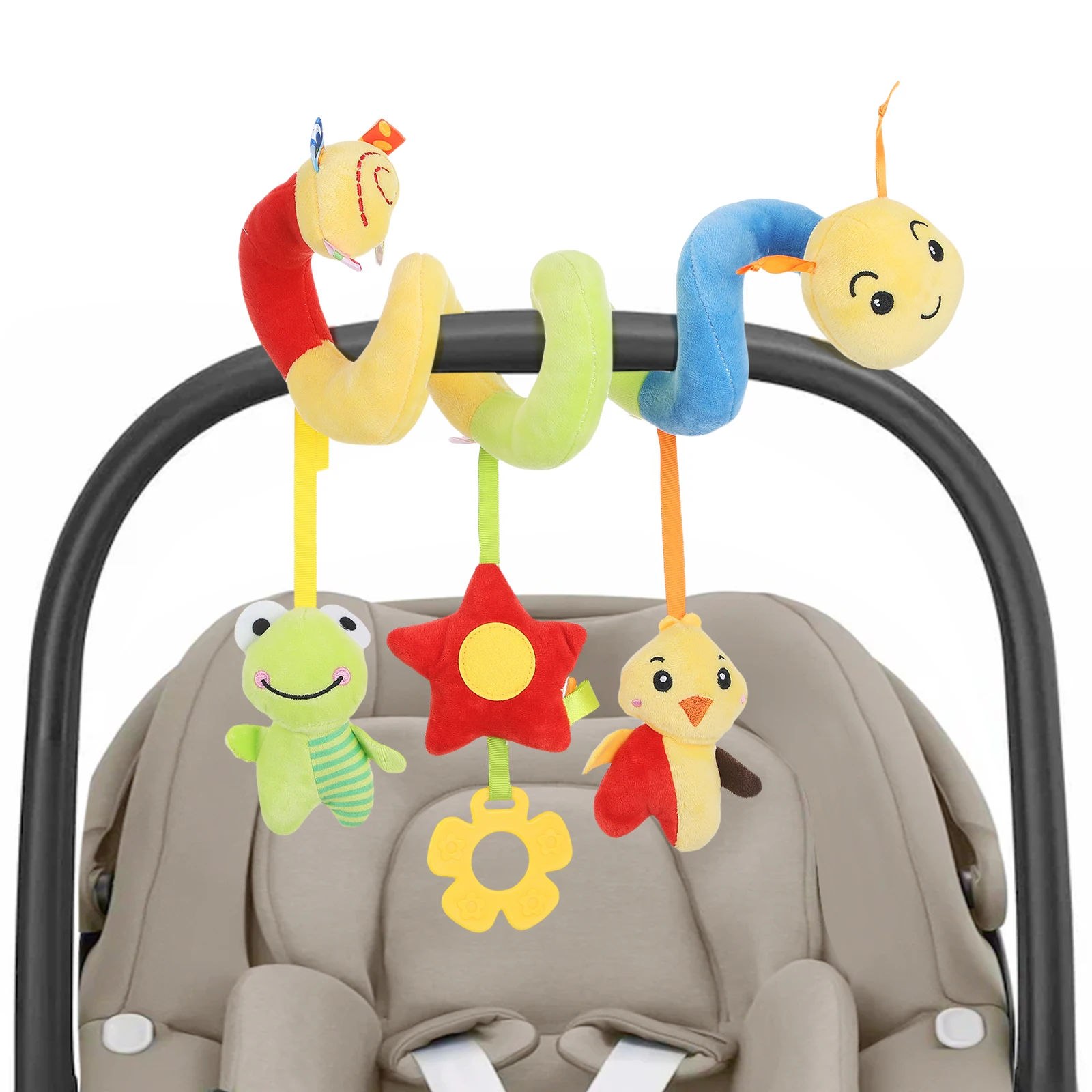 Culla a spirale appesa attività stridulo cartone animato passeggino sonagli auto infantile spirale culla avvolgere gioca passeggino sonagli per bambino