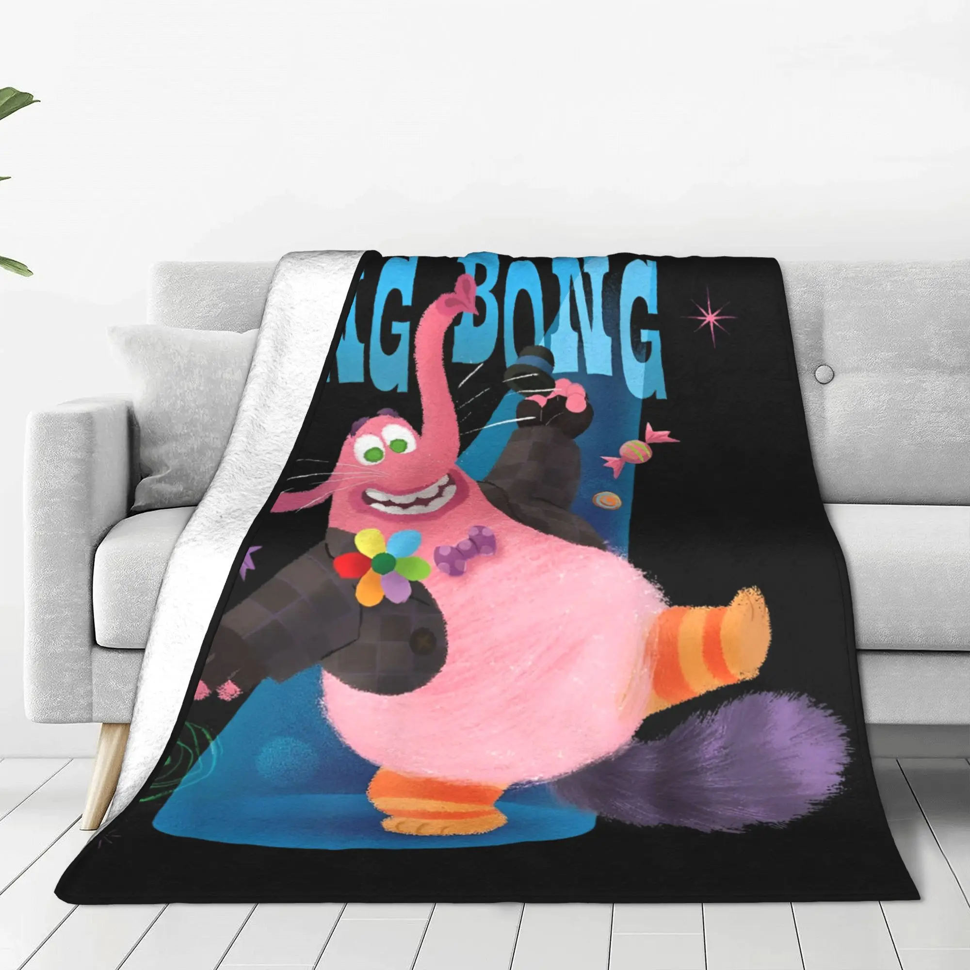 Inside Out Bing Bong Show Good Friend Blanket Cartoon Fleece Funny Breathable Throw Blankets for Bedding Lounge All Season Couch