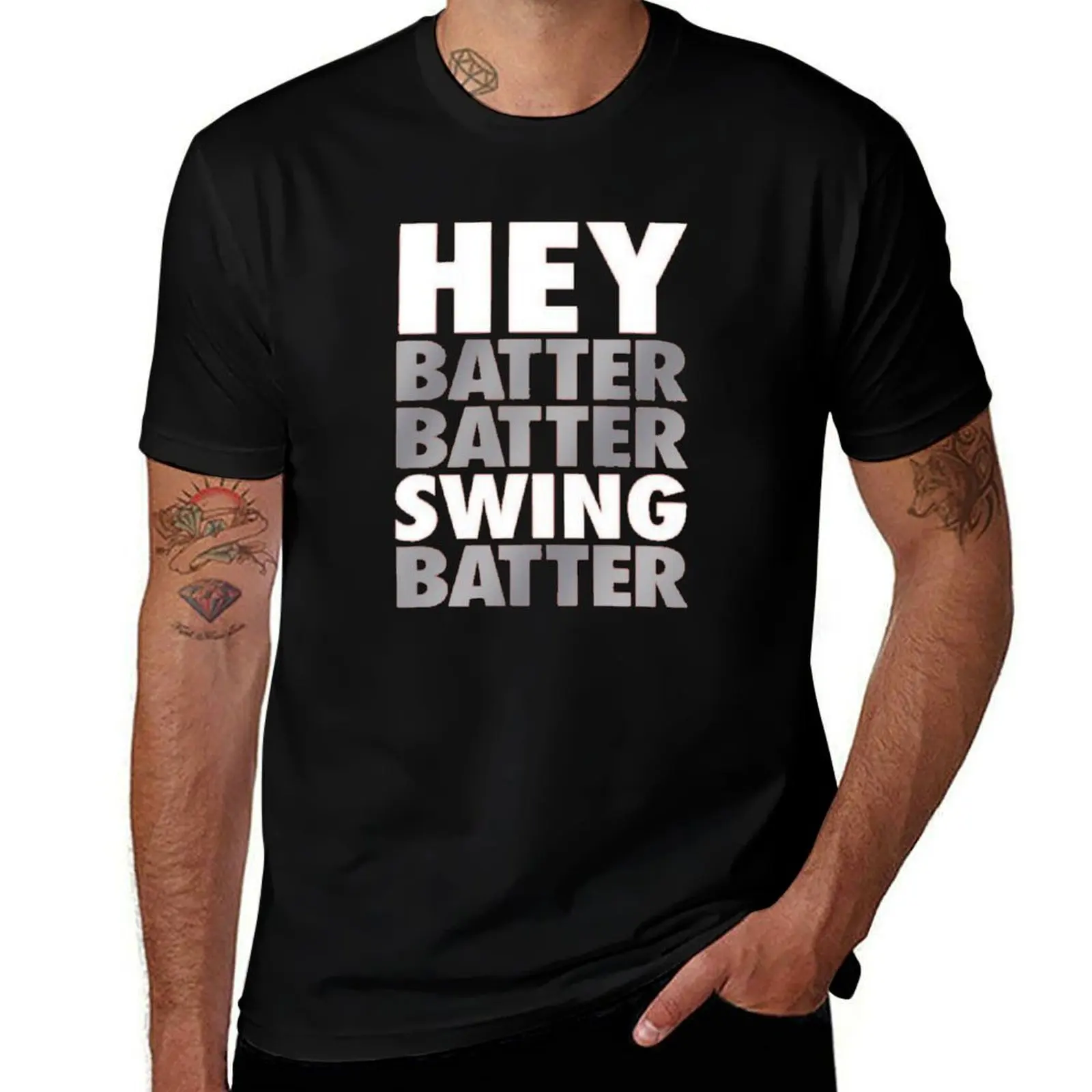 Hey Batter Batter Swing Batter T-Shirt Summer Casual Loose T-Shirt