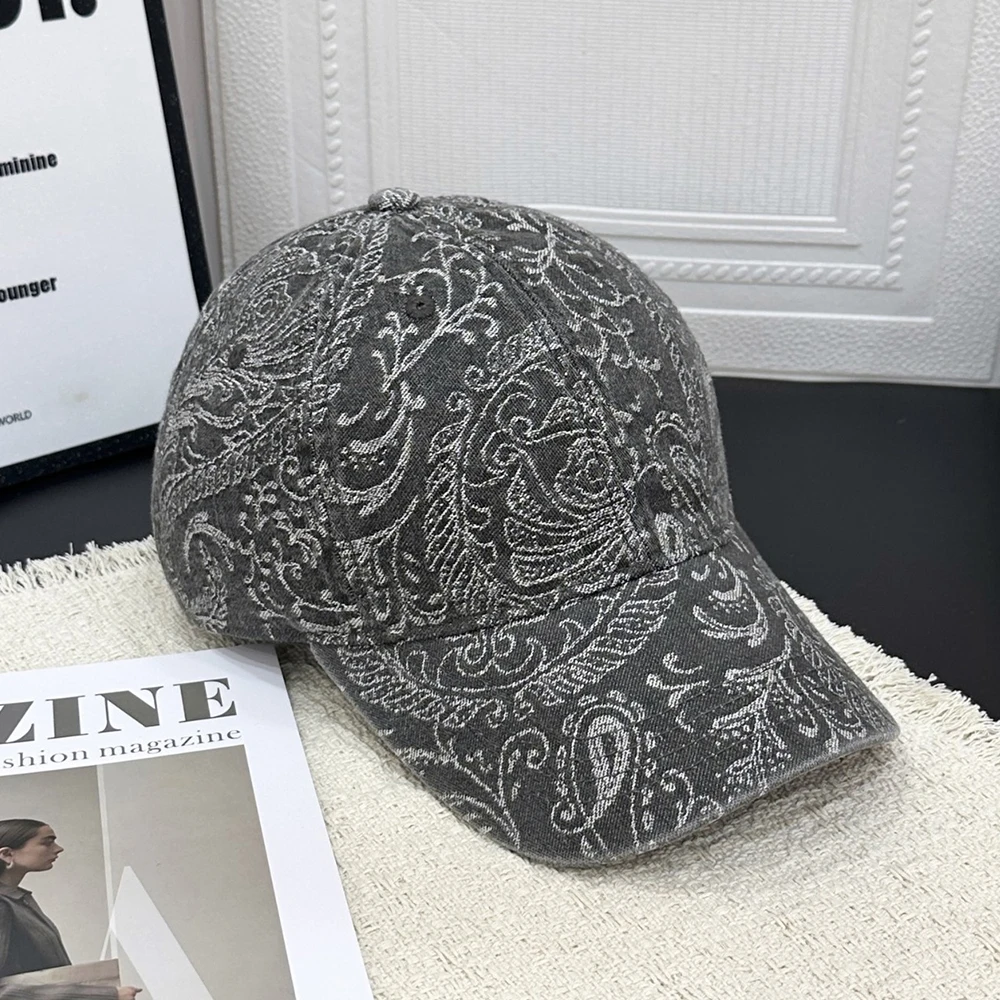 Baseball Cap Denim Jeans Men Women Flowers Hat Adjustable Sun Protection Windproof Accessory For Autumn Golf Running Outdoor