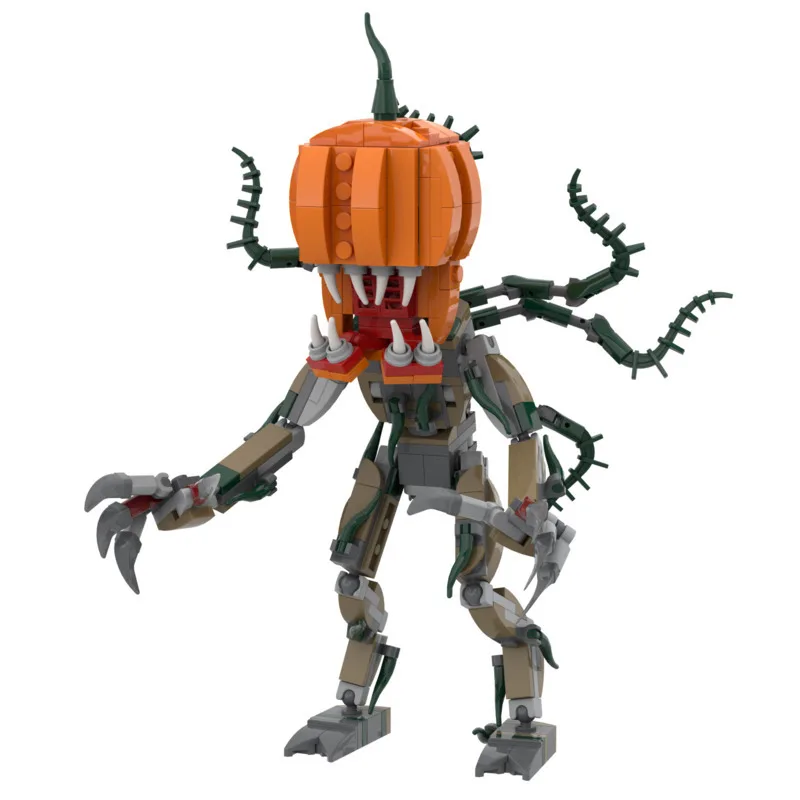 

New MOC Halloween Pumpkin Monster Building Blocks Set DIY Horror Creature Model Bricks Spooky Assemble Toys For Adult Collectors