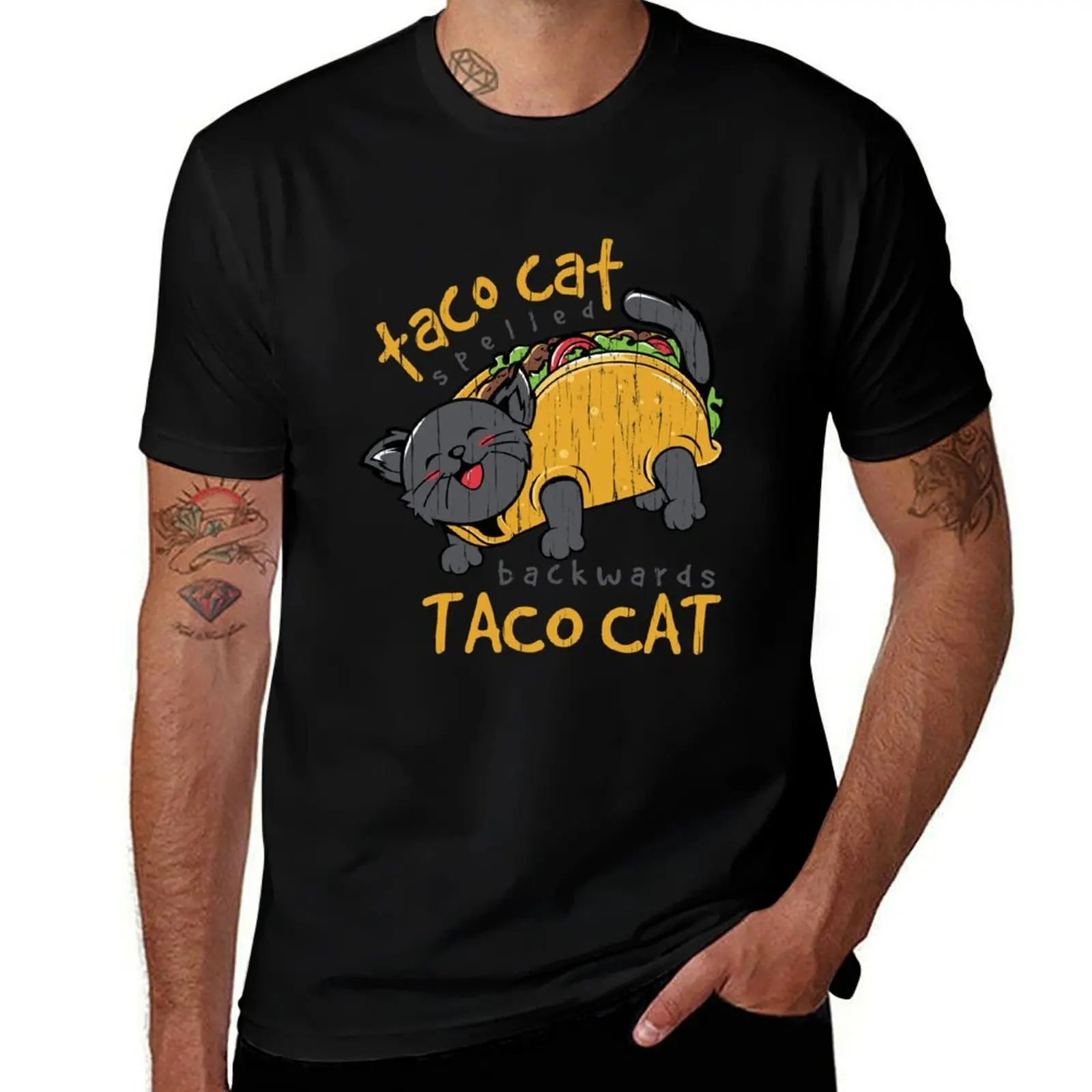 

Tacocat spelled backwards for Taco and Cat Lovers T-Shirt anime t shirts oversize man t shirt cotton T-shirt