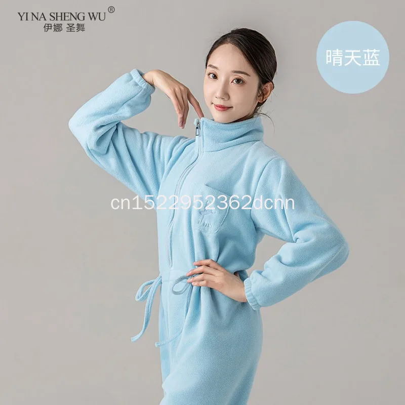 

Женский бархатный костюм для балета и танцев, высокоэластичный тренировочный боди, разминка, ансамбль, осенне-зимняя танцевальная одежда