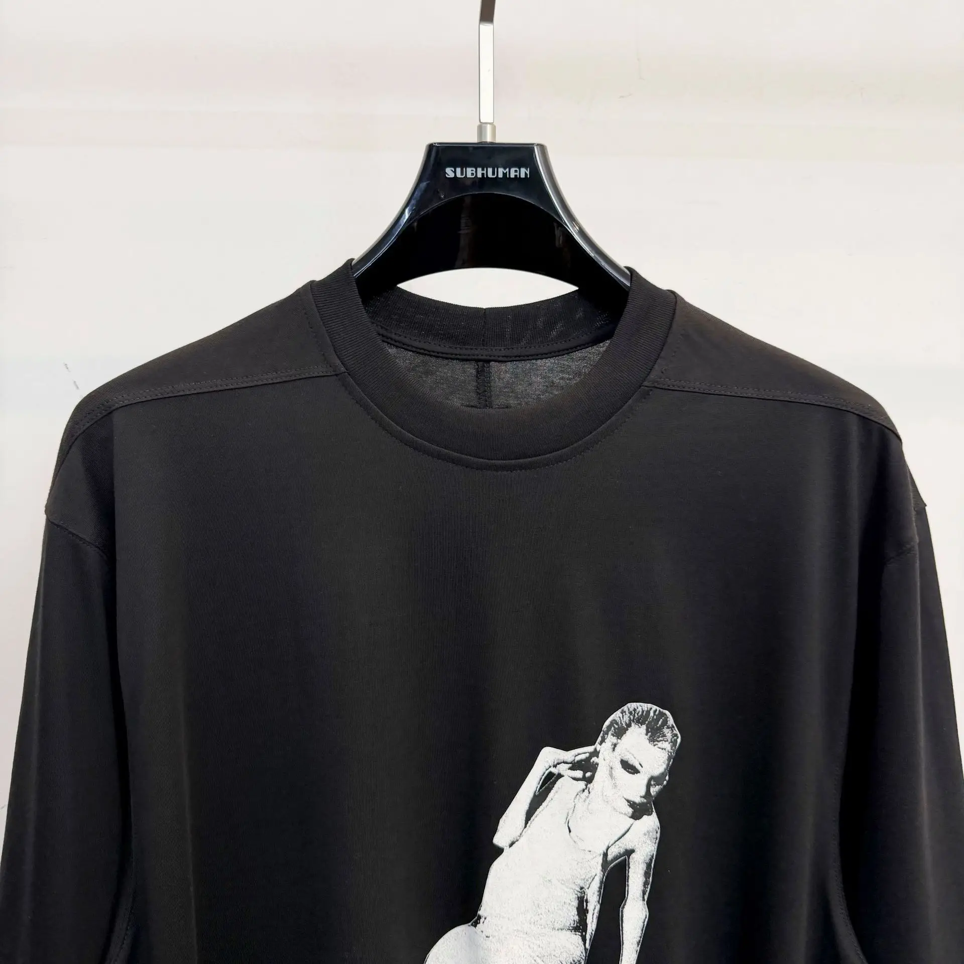 High Street Tees Tshirts Men's Dark Male Loose Hanging Versatile Casual Mermaid Print RO Style Plus Size Knit T-shirts Tops
