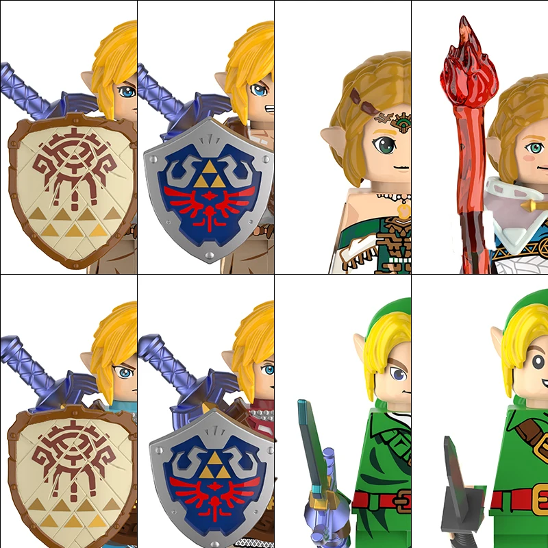 8 pièces dessin animé guerrier archer bouclier blocs de construction briques princesse Mini figurines d'action enfants assemblage jouets cadeaux d'anniversaire