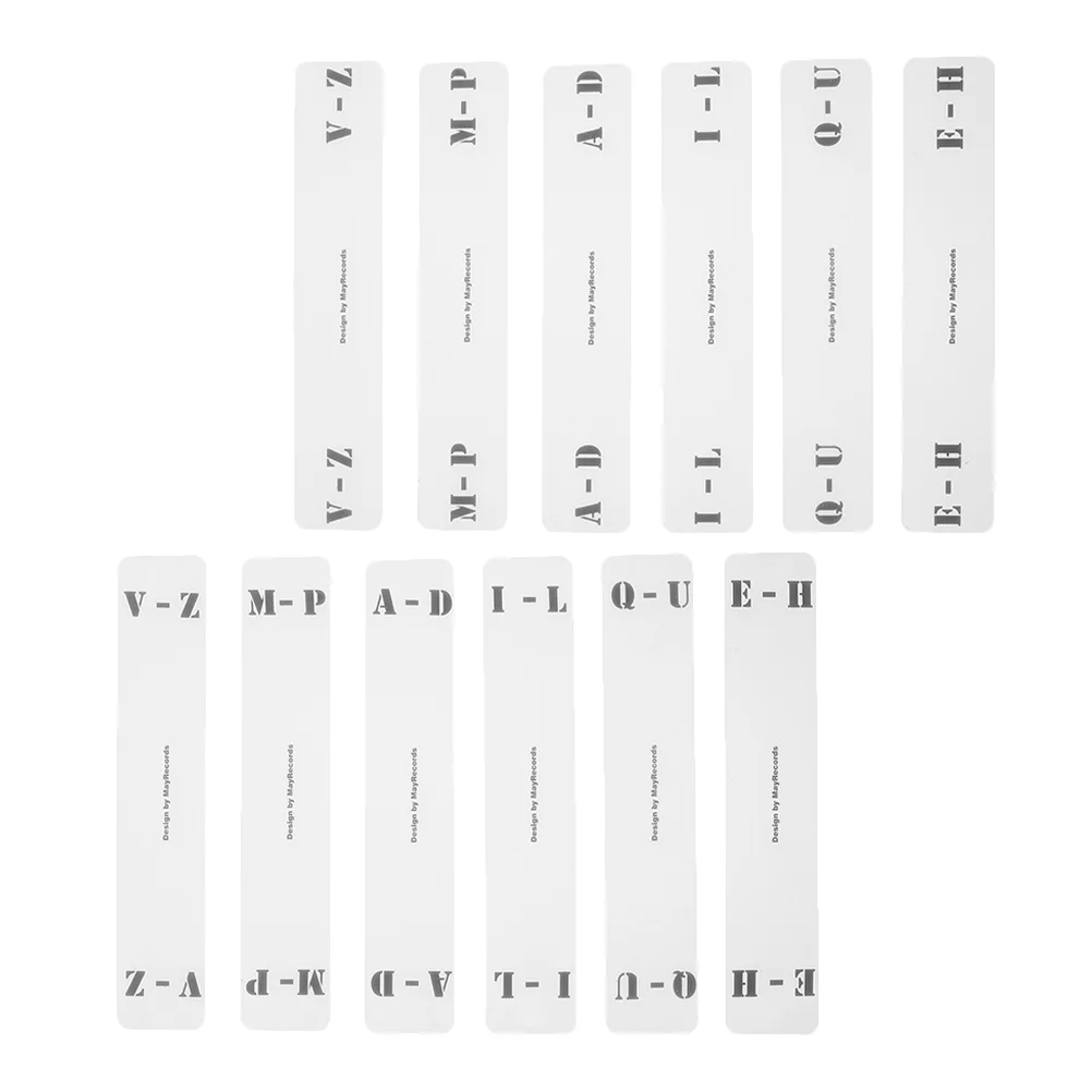 12 Pcs Album Classification Tags Index Card for CD Record Organizer Acrylic Vinyl Divider Horizontal File Label A-z Dividers