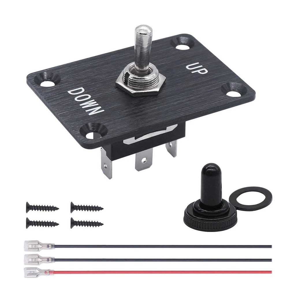 Kayak Marine Boat Anchor Windlass Control Panel Aluminum Plate 3PDT Up/Down Trim Tab Toggle Switch,Included Lines