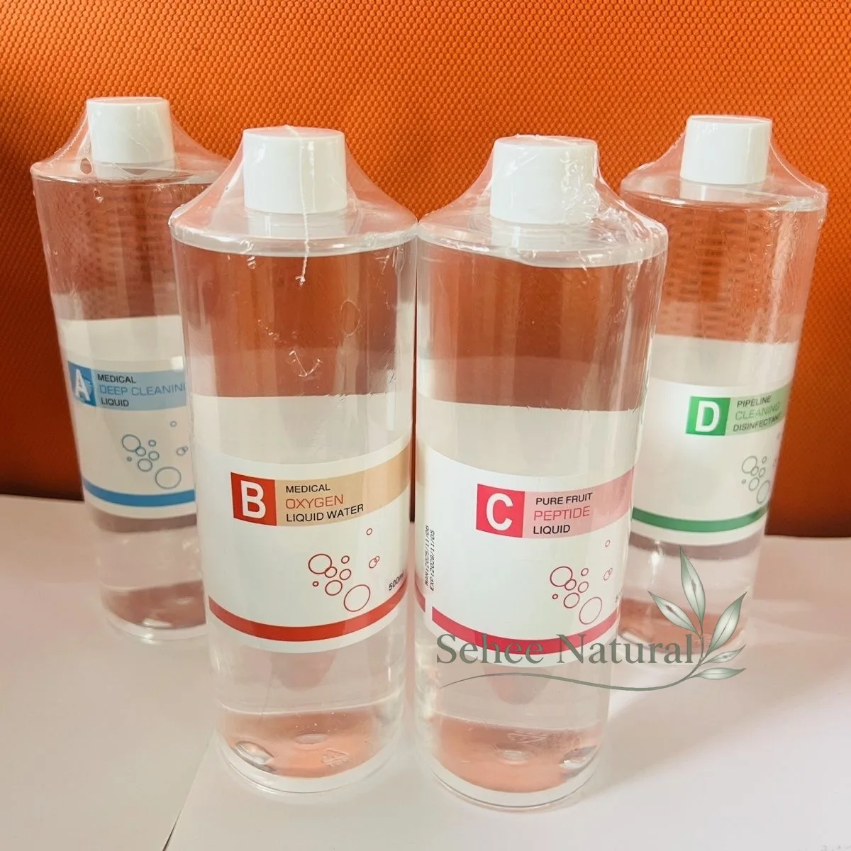 ABCD 4 Bottles 500ml Aqua Hydra Peeling Solution for Hydro Dermabrasion Machine Deep Cleansing Exfoliating Facial Serum Set