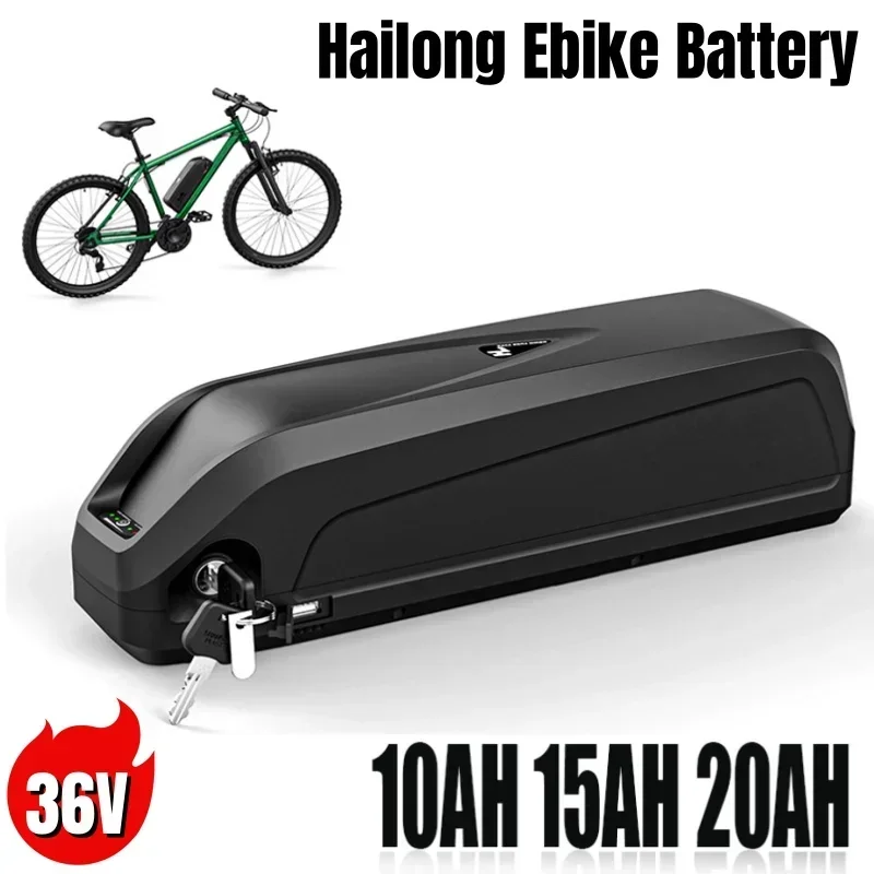 

36V For Hailong Ebike Battery with Charger 10Ah 15Ah 20Ah Powerful 18650 Lithium Battery Pack 30A BMS 350W 500W 750W 1000W