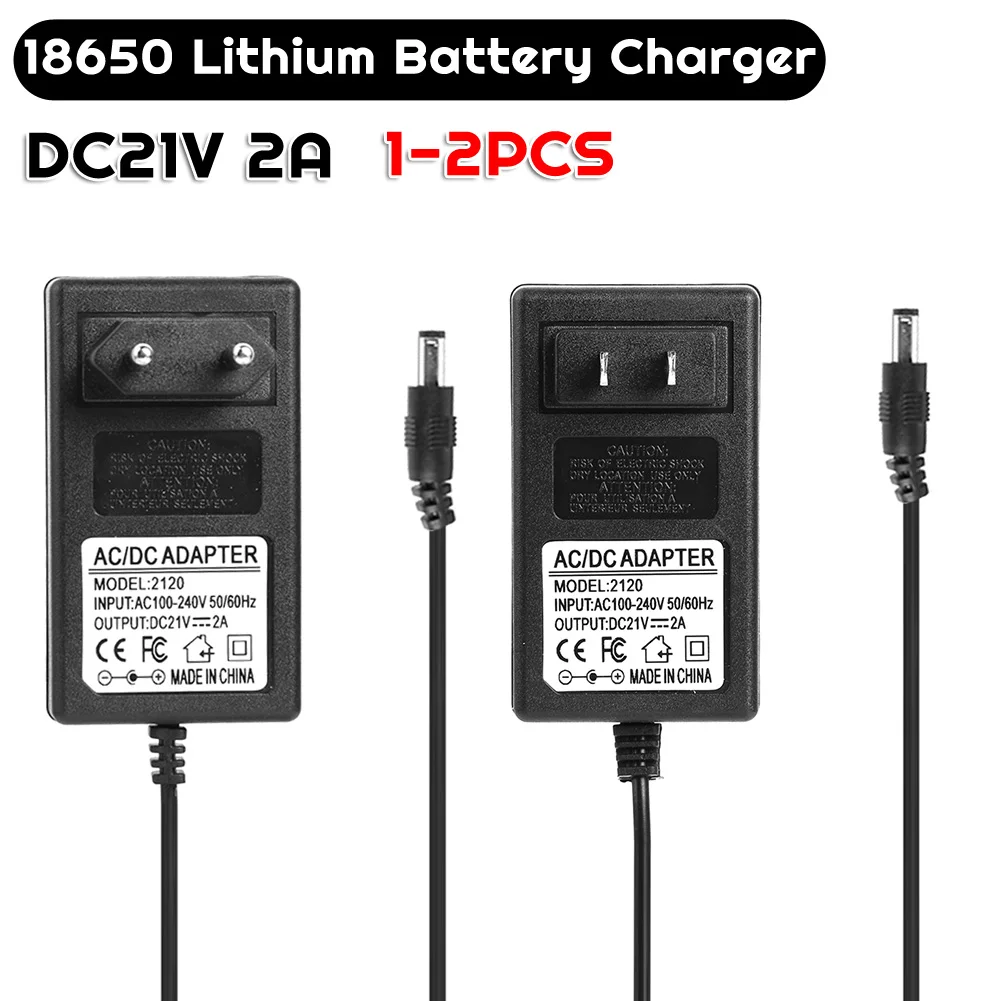 21V DC 2A Battery Charger Intelligent Lithium Li-on Power Adapter EU US Plug Switching Power Supply 21V 1500MA