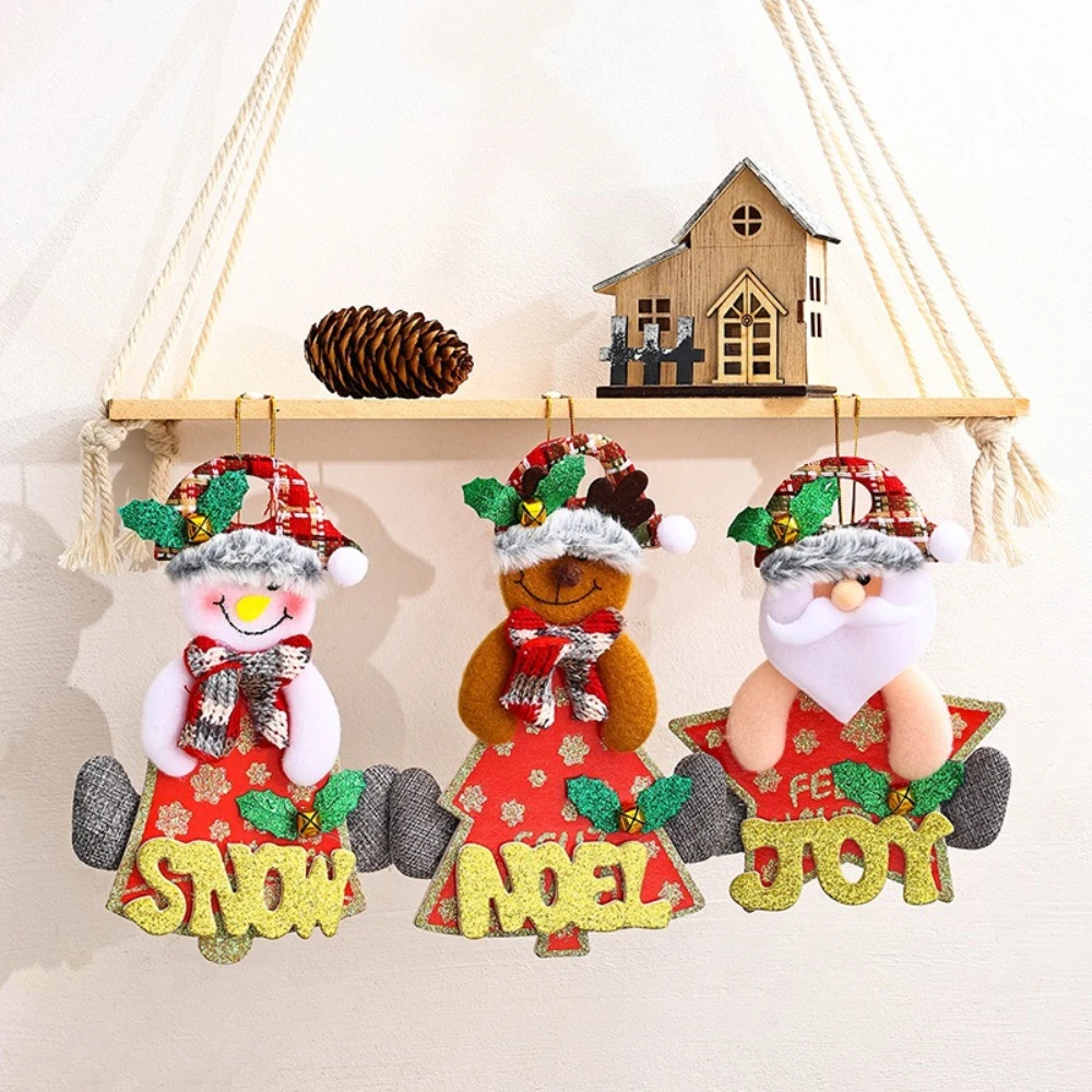 

1 Pc Christmas Tree Pendant Santa Claus Snowman Reindeer Bell Pendant Christmas Home Store Office Decoration Doll Drop Ornaments