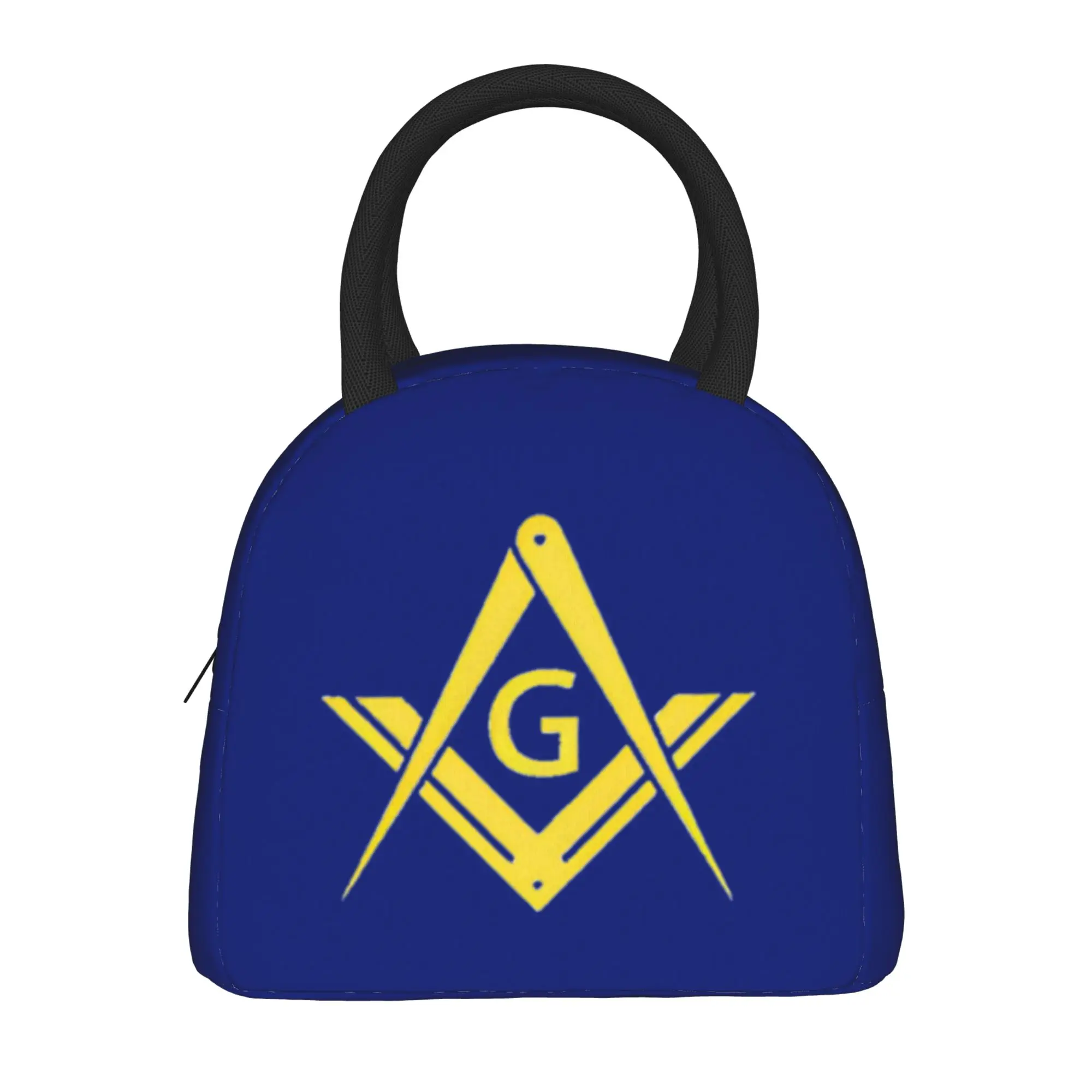 Freemason Gold Compass Insulated Lunch Bags Large Freemasonry Astrology Meal Container Cooler Bag Tote Lunch Box   Food Handbags
