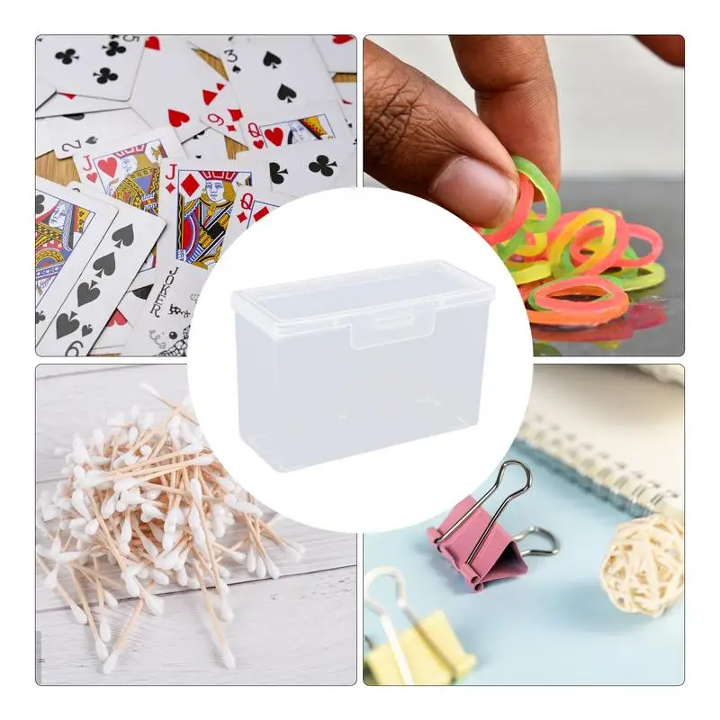 Business Card Container With Lid Clear Rectangular Business Card Box For Desktop Storage Organizer With Safety Buckle For Screw