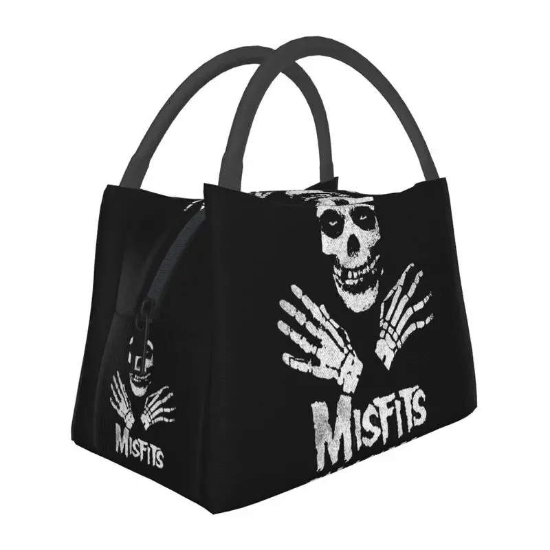 Horror Punk Rock Band Misfits Insulated Lunch Bags for Women Resuable Cooler Thermal Food  Box Hospital Office