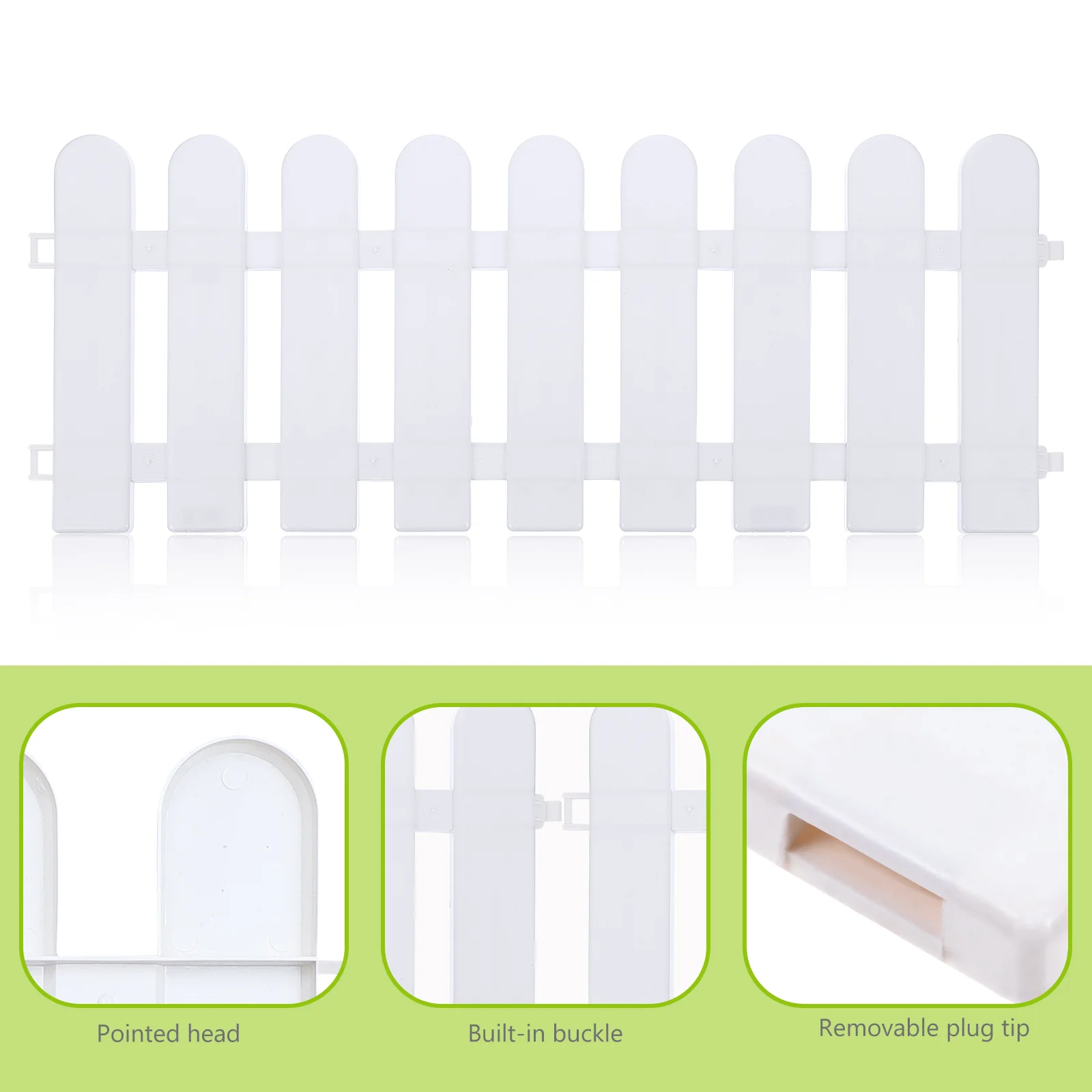 

4 Pcs Garden Fence Hotel DIY Decorative Fences Landscape Edging Picket Plastic Path