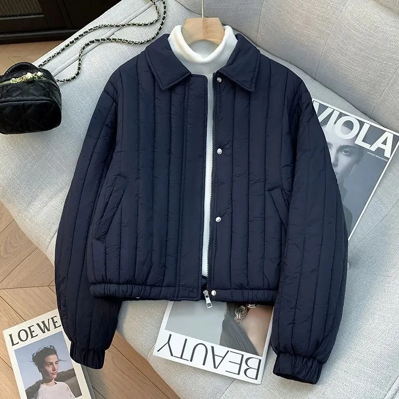 النسخة الكورية سترة قطن قصيرة خفيفة الوزن للنساء ربيع الخريف الشتاء تنوعا التنقل معطف العصرية مبطن w1772