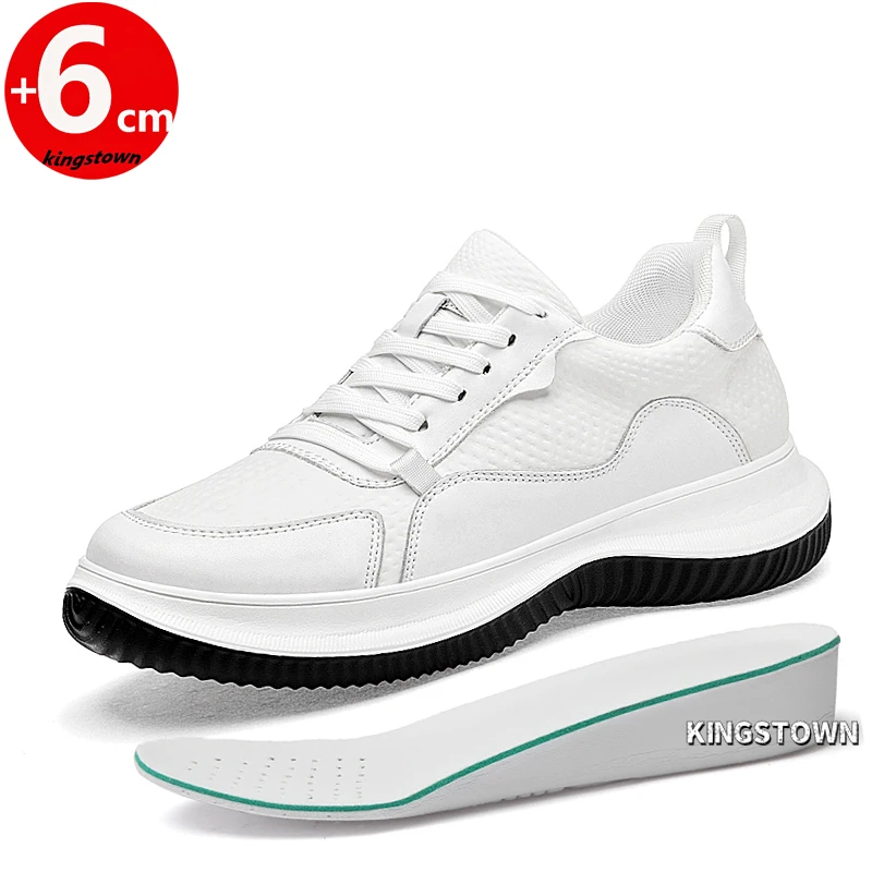 

Men Elevator Shoes Lift Sneakers Height Increase Insole 6cm Men Leisure Plus Size 37-45