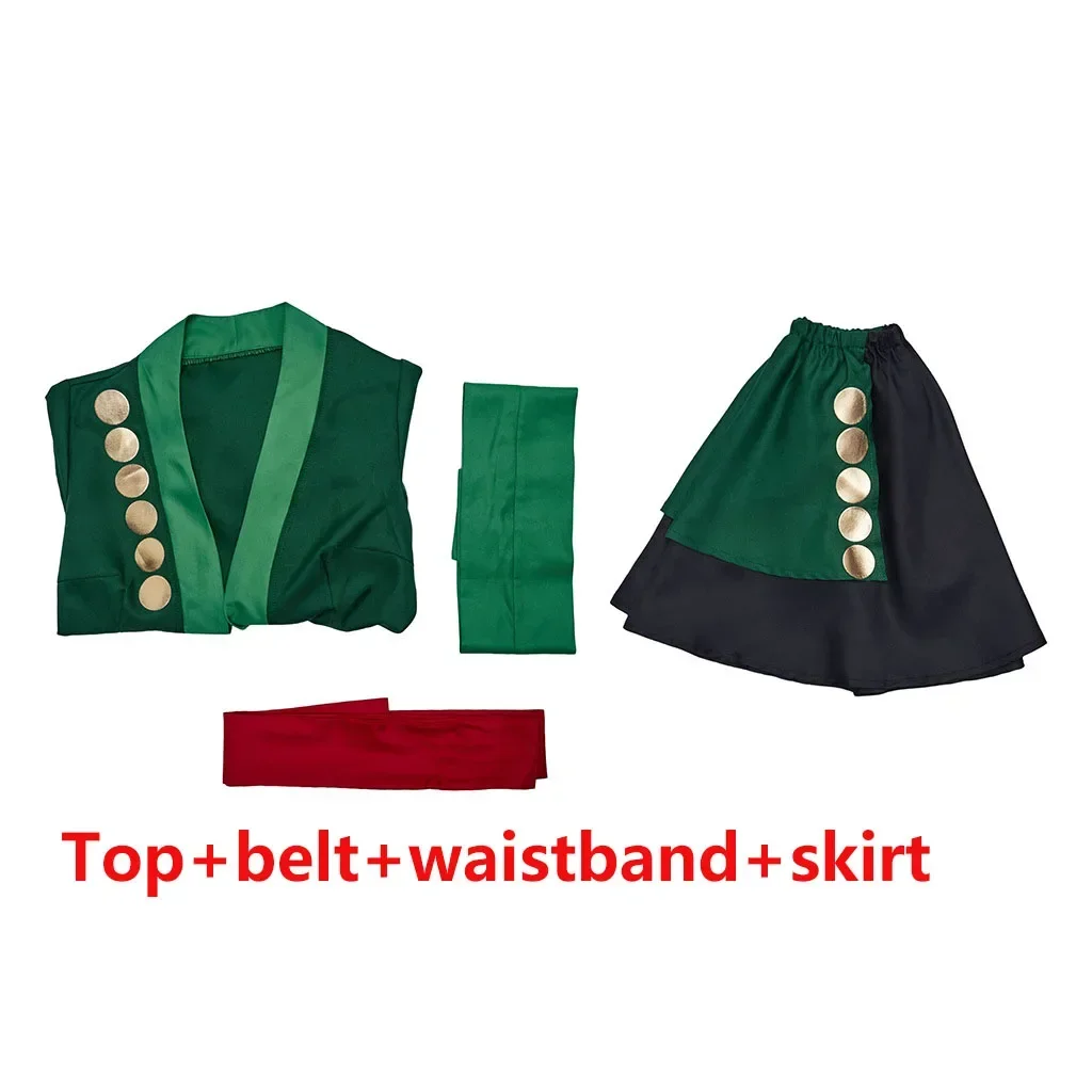 أزياء الرسوم المتحركة كوسبلاي رورونوا أزياء تنكرية للرجال والنساء، أزياء الهالوين، كيمونو قطعة واحدة، رداء إيفراك، ceinture، tenue c