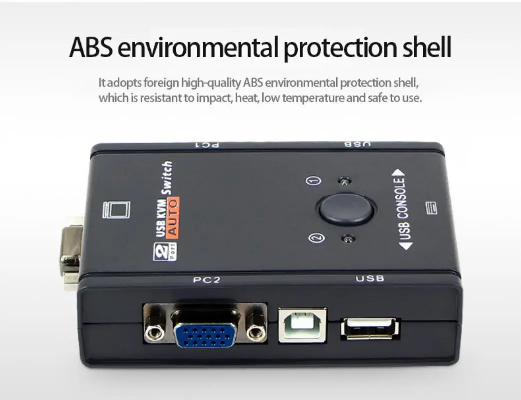 HD 1080P USB 2.0 VGA KVM Switch 2 Ports VGA Splitter für Maus Tastatur Drucker Share Switcher Box Adapter 2 In 1 Out KVM Switch