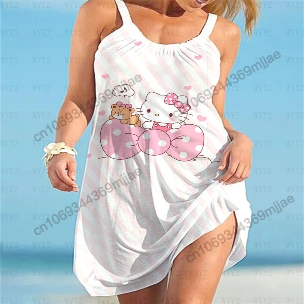 HHelloKitty Women's T-shirt Beach Dresses Summer Clothes for Women Tops Woman Clothing Zevity Y2k Top 2023 T-shirts Corset Woman