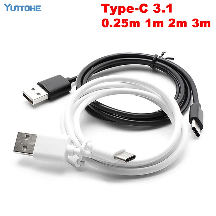 

100pcsWholesale 25cm 1m 2m 3m New USB 3.1 Type-C Data Sync Fast Charger Cable for Samsung S8 S8plus For Huawei LG Charging cable