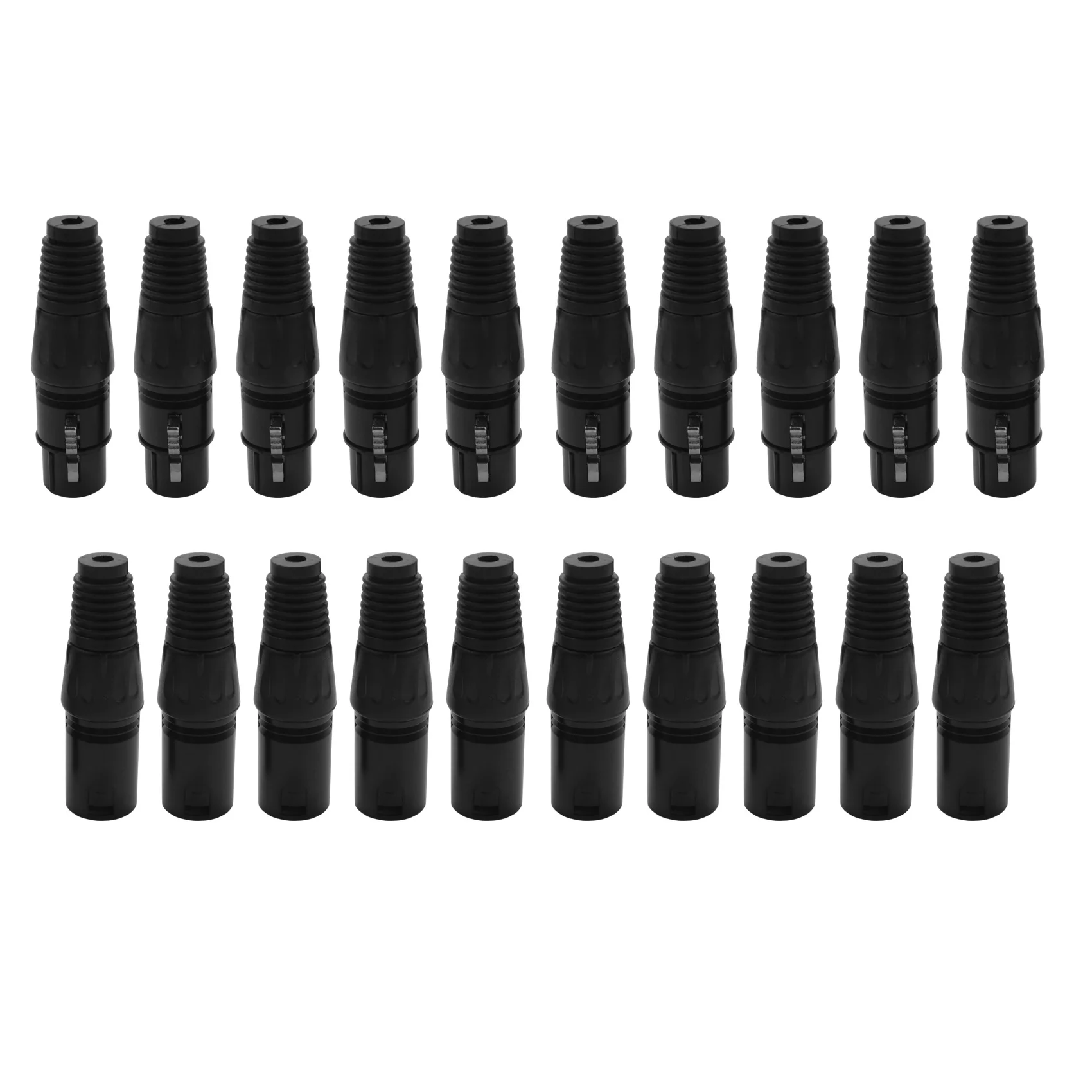 Microfone cabo de extensão com plugue, soquete de áudio, conector Mic, adaptador, macho para fêmea, 3Pin, Xlr, 20pcs