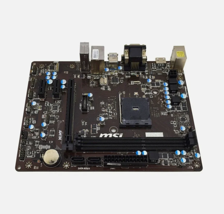 اللوحة الأم MSI AM1M M-ATX AMD المقبس AM1 DDR3 32GB SATA2 HDMI DVI-D VGA لـ AMD Athlon X4/Sempron