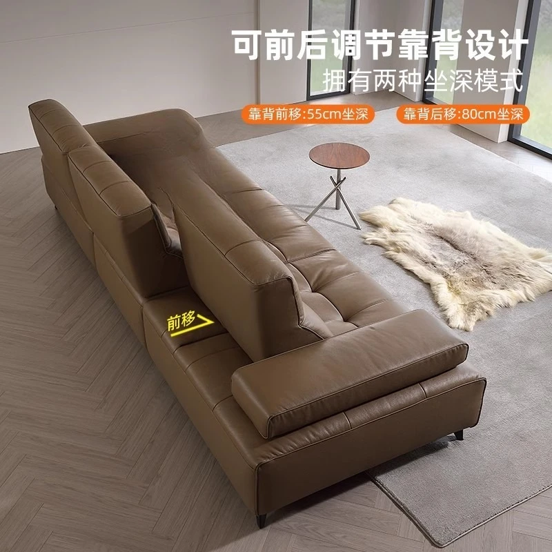 Sofa aus Rindsleder mit Rückenschicht