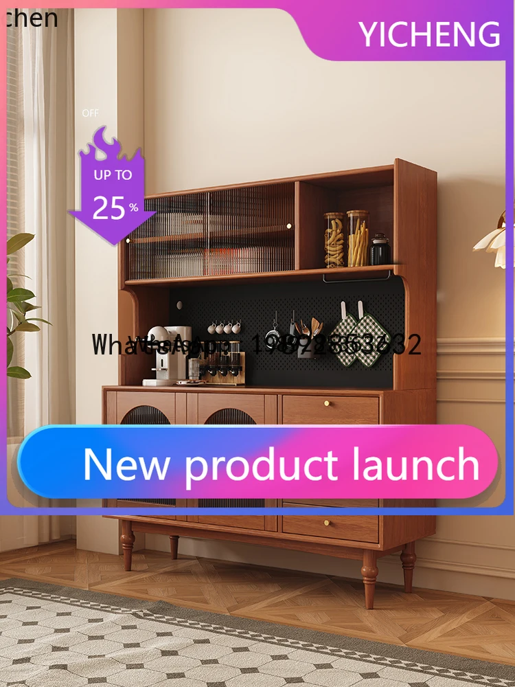 

6 Solid Wood Sideboard Cabinet Against The Wall Household Kitchen Cabinet Living Room Multi-Functional