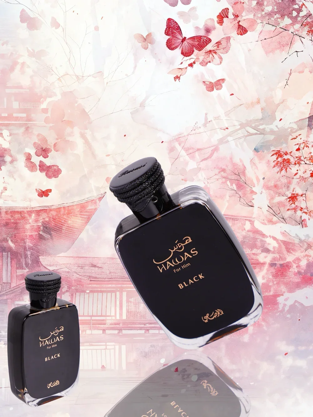 Rasasi Hawas Black EDP للنساء 3.3 أونصة - عطر كهرماني زهري فاخر يدوم طويلاً، هدية أنيقة لعيد الميلاد والعطلات