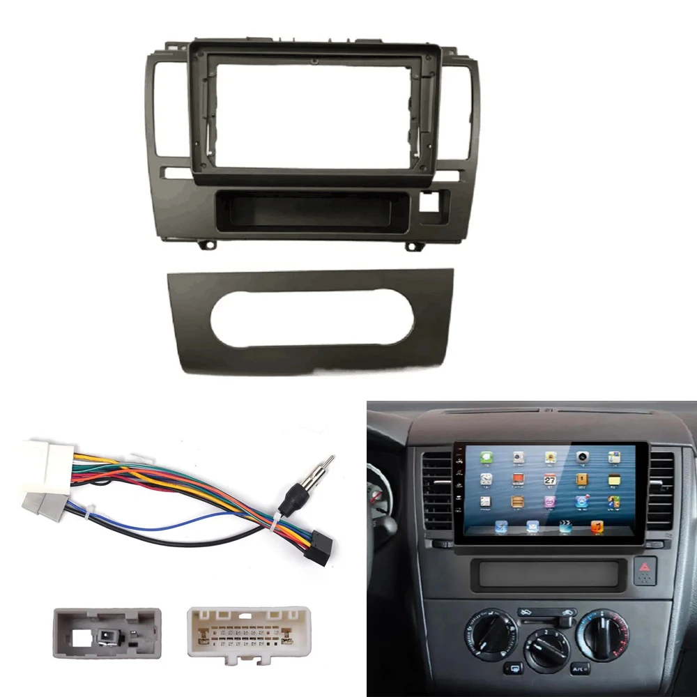 9 Inch Car Radio Fascias For Nissan Tiida Latio 2005-2010 Stereo Dashboard Panel Frame 2 Din DVD GPS Mp5 Android Player Trim Kit