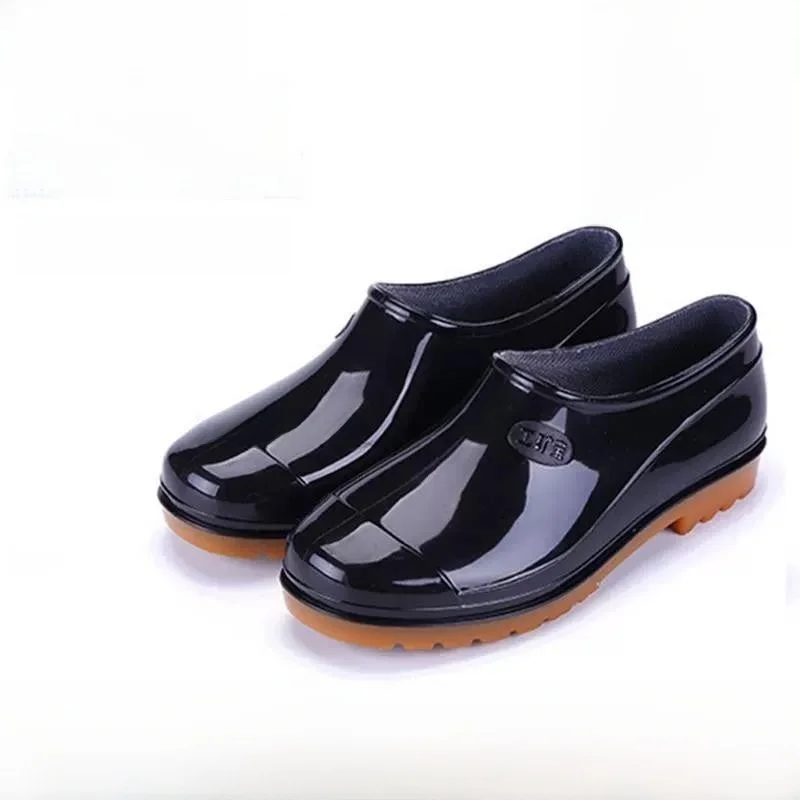 

Мужские низкие водонепроницаемые нескользящие летние дождевые ботинки для стройплощадки с гелевым наполнителем