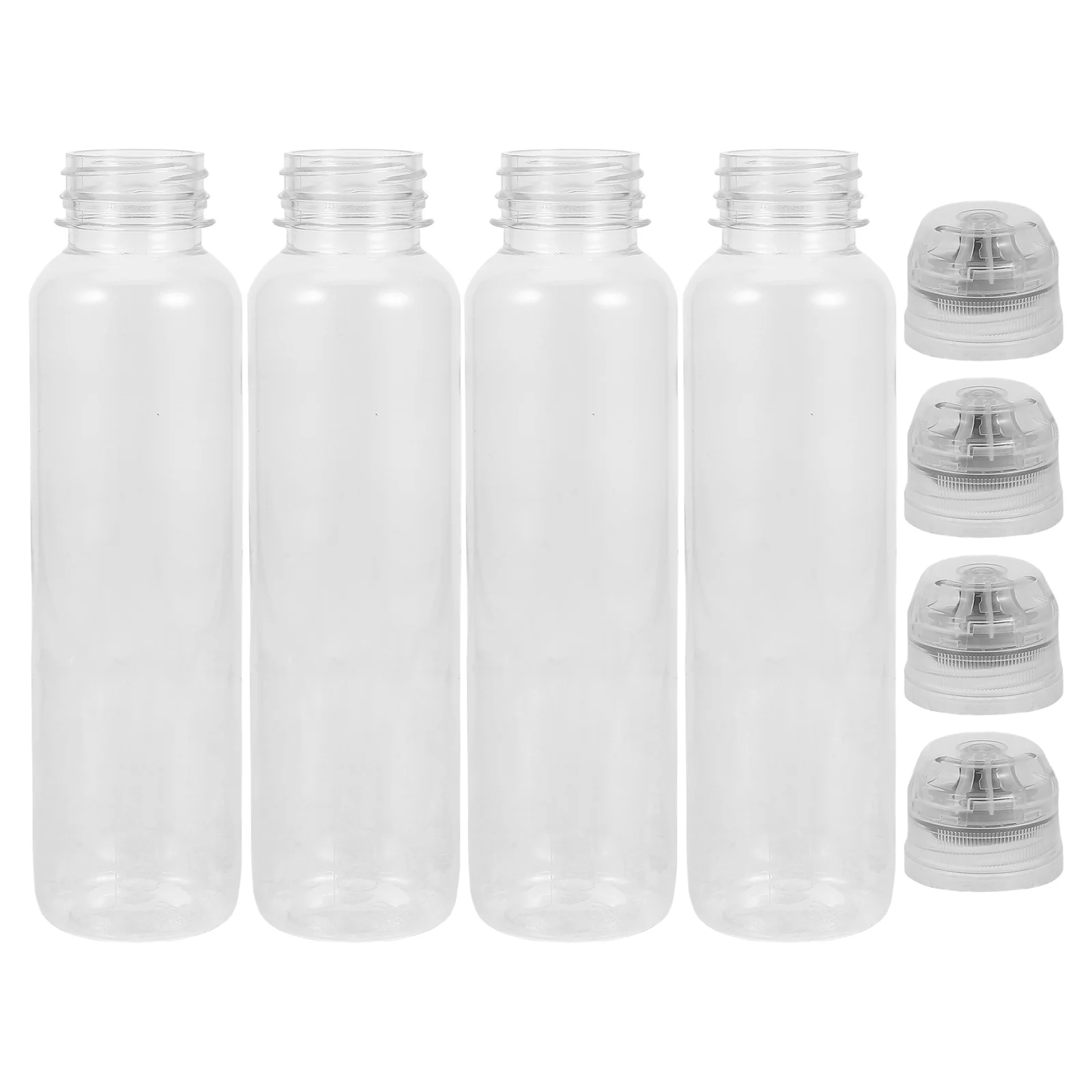 

4pcs Honey Bottle Containers Squeeze Plastic Dispenser Empty Sealed Jar Pet Sauce Syrup Seasoning Storage 500g