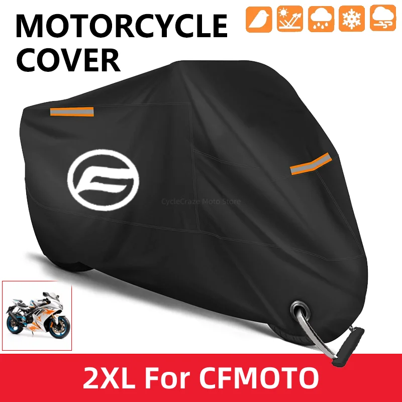 Motorcycle Cover Waterproof Outdoor Scooter UV Protector Dust Rain Cover For CFMOTO CF 650 650MT 650NK 400NK 650GT